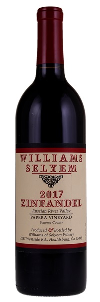 2017 Williams Selyem Papera Vineyard Zinfandel, 750ml