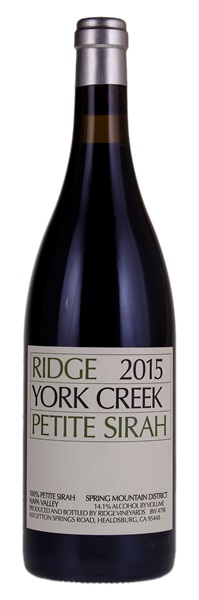 2015 Ridge York Creek Petite Sirah, 750ml