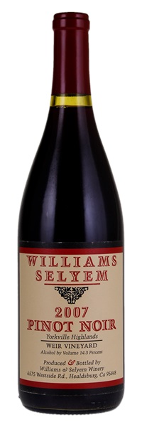 2007 Williams Selyem Weir Vineyard Pinot Noir, 750ml