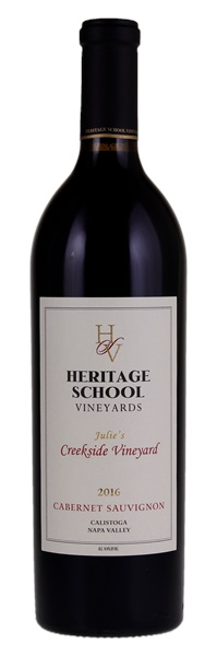 2016 Heritage School Vineyards Julie's Creekside Vineyard Cabernet Sauvignon, 750ml