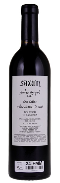2017 Saxum Booker Vineyard, 750ml