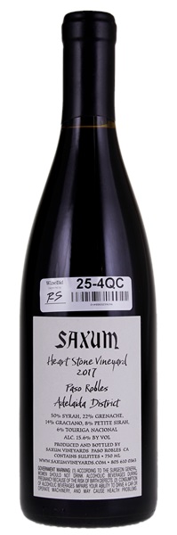 2017 Saxum Heart Stone Vineyard, 750ml