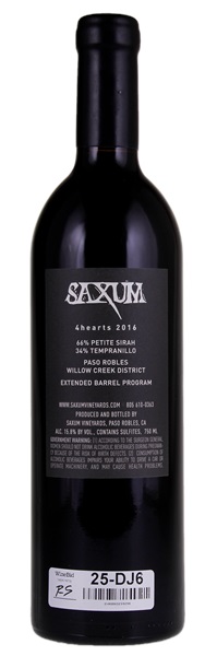 2016 Saxum 4 Hearts Vineyard, 750ml