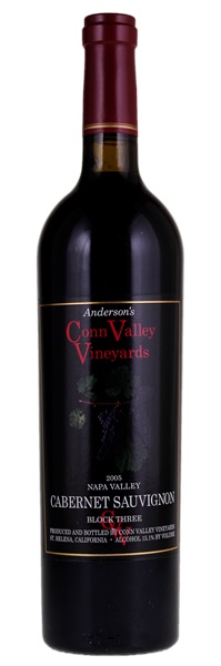 2005 Anderson's Conn Valley Black Label Estate Bottled Block 3 Cabernet Sauvignon, 750ml
