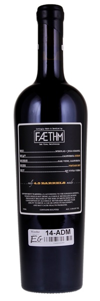 2017 Faethm Fingers Crossed Qui Vivra Verra Syrah, 750ml