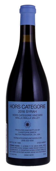 2016 Hors Categorie Hors Categorie Vineyard Syrah, 750ml