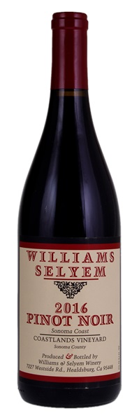 2016 Williams Selyem Coastlands Vineyard Pinot Noir, 750ml