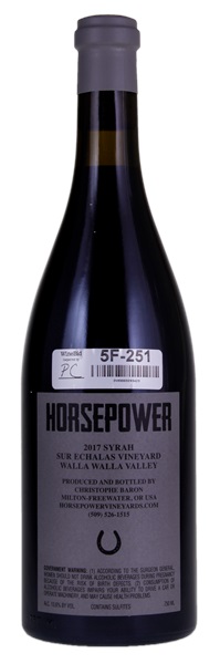 2017 Horsepower Vineyards Sur Echalas Vineyard Syrah, 750ml