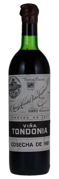 1961 Lopez de Heredia Rioja Vina Tondonia Gran Reserva, 750ml