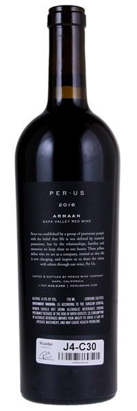 2016 PerUs Wine Co. Tench Vineyard Armaan Cabernet Sauvignon, 750ml
