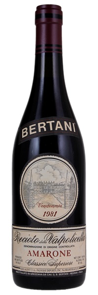 1981 Bertani Recioto della Valpolicella Amarone Classico Superiore, 750ml
