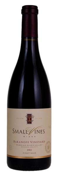 2012 Small Vines Wines Baranoff Vineyard Pinot Noir, 750ml
