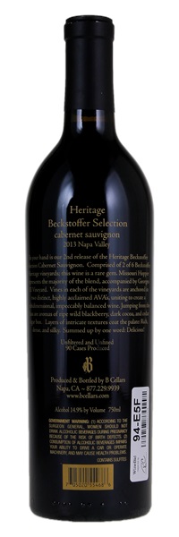 2013 B Cellars Heritage Beckstoffer Selection Cabernet Sauvignon, 750ml