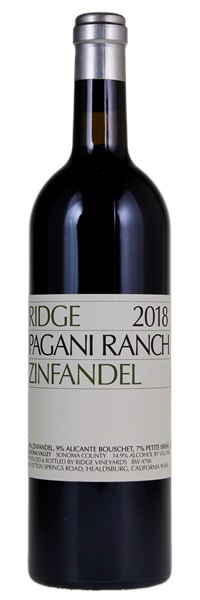 2018 Ridge Pagani Ranch Zinfandel, 750ml