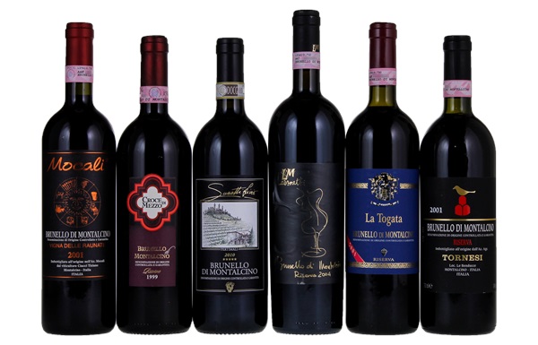 skrå Lover evne 1999, 2001, 2004, 2010 High-Scoring High-Value Brunello di Montalcino  Tasting Set AAA, 6-bottle Mixed Lot Brunello (Sangiovese clone) D.O.C.G. |  WineBid | Wine for Sale