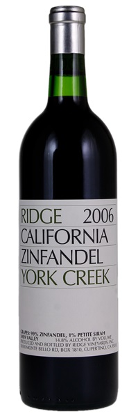 2006 Ridge York Creek Zinfandel, 750ml