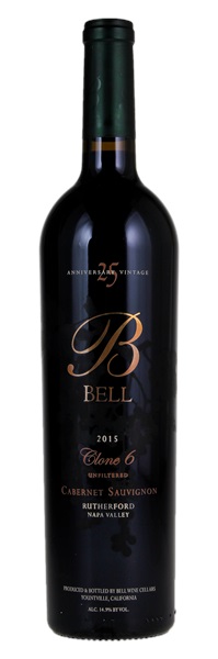 2015 Bell Wine Cellars Clone 6 Unfiltered Cabernet Sauvignon, 750ml