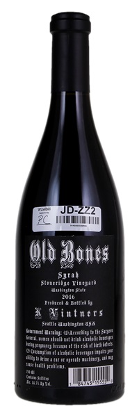 2016 Charles Smith Wines Old Bones Stoneridge Vineyard Syrah, 750ml