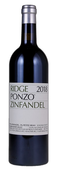 2018 Ridge Ponzo Vineyard Zinfandel, 750ml