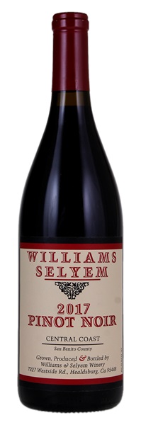 2017 Williams Selyem Central Coast Pinot Noir, 750ml