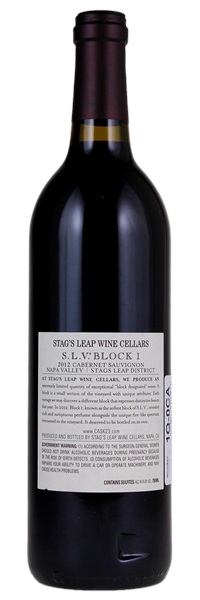 2012 Stag's Leap Wine Cellars S.L.V. Block 1 Cabernet Sauvignon, 750ml