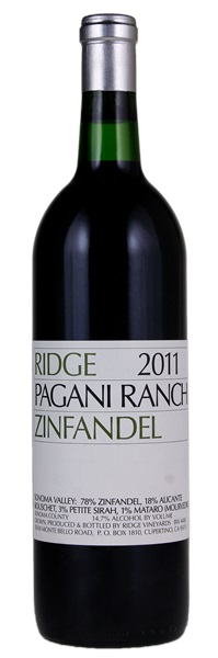 2011 Ridge Pagani Ranch Zinfandel, 750ml