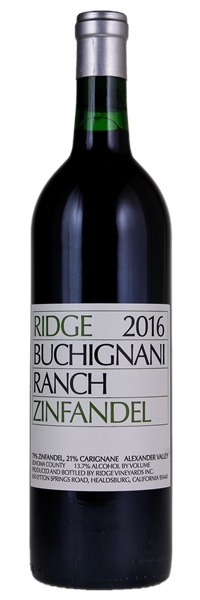 2016 Ridge Buchignani Ranch Zinfandel, 750ml