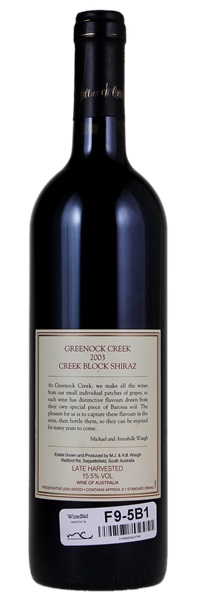 2003 Greenock Creek Creek Block Shiraz