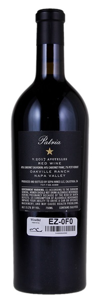 2017 Patria Oakville Ranch Avoyelles Red, 750ml