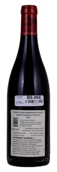 2013 Philippe Livera (Domaine Des Tilleuls) Chapelle-Chambertin, 750ml