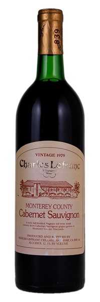 1979 Charles Lefranc Cellars Cabernet Sauvignon, 750ml