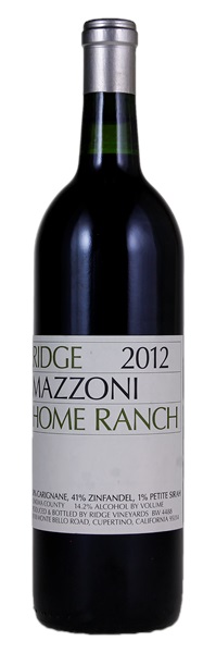 2012 Ridge Mazzoni Home Ranch Zinfandel Blend ATP, 750ml