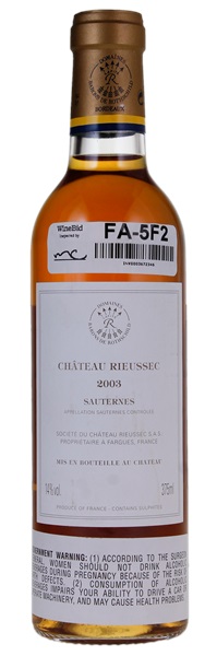 2003 Château Rieussec, 375ml