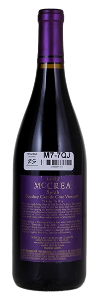 2005 McCrea Boushey Grande Cote Vineyard Syrah, 750ml