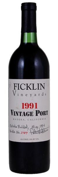 1991 Ficklin Vintage Port, 750ml