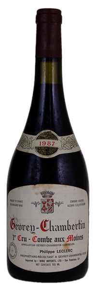 1987 Domaine Philippe Leclerc Gevrey-Chambertin Combes aux Moines, 750ml