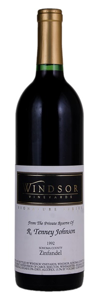 1992 Windsor Vineyards Signature Series Sonoma County Zinfandel, 750ml