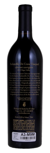 2013 B Cellars Beckstoffer Dr. Crane Vineyard Cabernet Sauvignon, 750ml