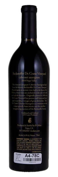 2014 B Cellars Beckstoffer Dr. Crane Vineyard Cabernet Sauvignon, 750ml
