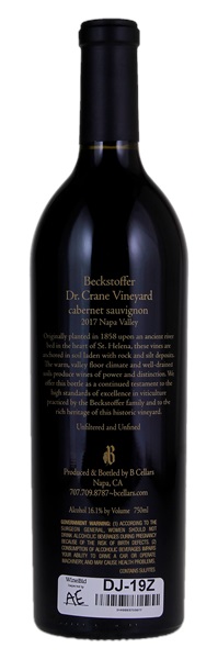 2017 B Cellars Beckstoffer Dr. Crane Vineyard Cabernet Sauvignon, 750ml