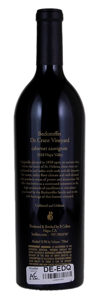 2018 B Cellars Beckstoffer Dr. Crane Vineyard Cabernet Sauvignon, 750ml