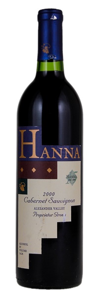 2000 Hanna Alexander Valley Proprietor Grown Cabernet Sauvignon, 750ml