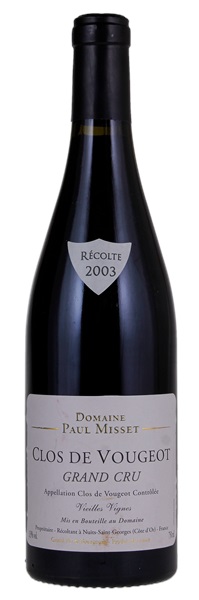 2003 Domaine Paul Misset Clos de Vougeot Vieilles Vignes, 750ml