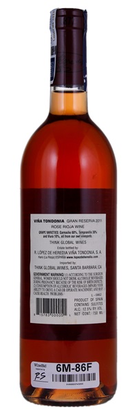 2011 Lopez de Heredia Rioja Vina Tondonia Gran Reserva Rosado, 750ml