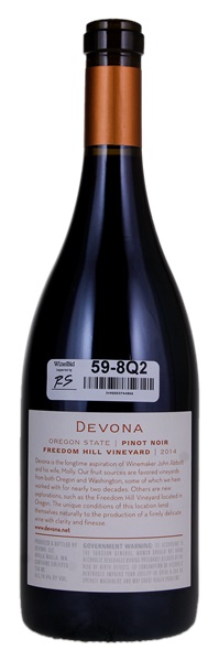 2014 Devona Freedom Hill Pinot Noir, 750ml
