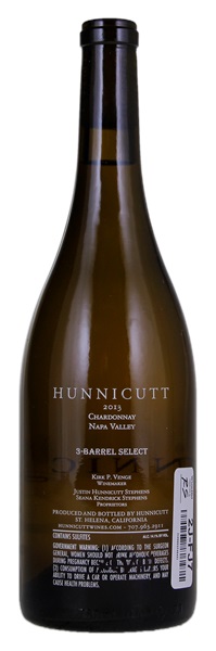 2013 Hunnicutt 3-Barrel Select Chardonnay, 750ml