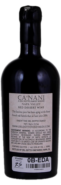 N.V. Del Dotto Ca'Nani Red Dessert Wine, 500ml