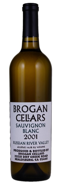 2001 Brogan Cellars Sauvignon Blanc, 750ml