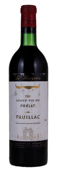 1964 Baron Philippe de Rothschild La Bergerie Grand Vin du Prelat, 750ml