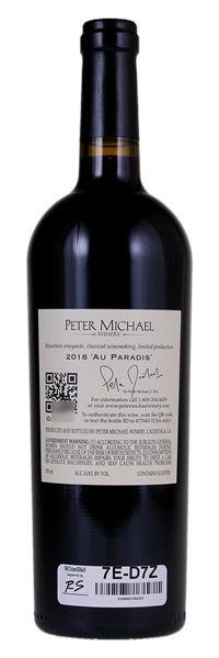 2018 Peter Michael Au Paradis Cabernet Sauvignon, 750ml